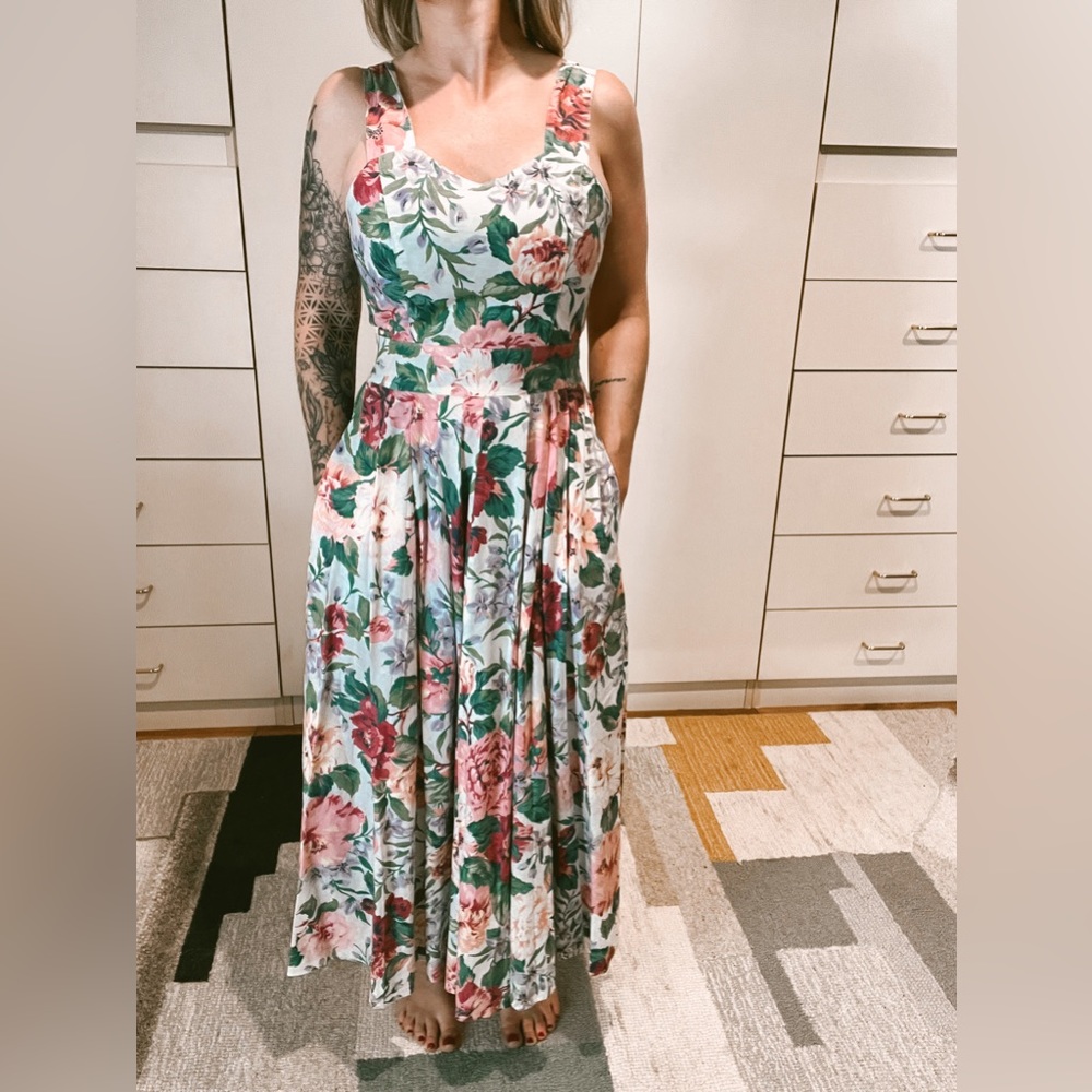 Vintage Floral Dress Sz 2/4